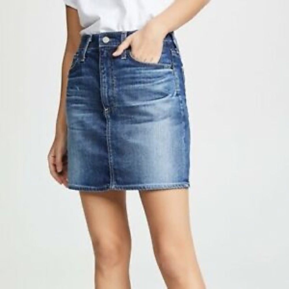 AG Adriano Goldschmied Blue Denim Mini Skirt